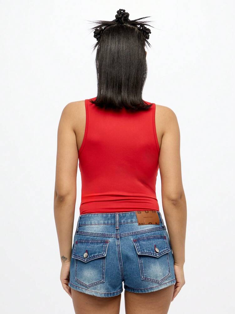 SUMWON WOMEN Szorty jeansowe z niskim stanem na lato