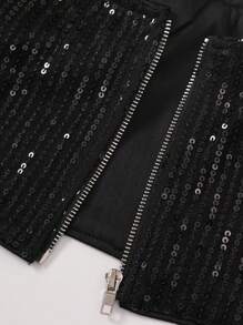 Women's Fashionable Sexy Sequin Sleeveless Cropped Camisole