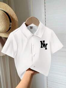 SHEIN 男婴休闲舒适衬衫，适合春夏季