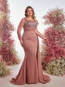 Glamrae Scialle oversize champagne dorato elegante, con ricamo di fili di lusso, patchwork e perline 3D a mano, arricciato, adatto per abiti da sera, abiti da festa, abiti da ospite di matrimonio, abiti da cerimonia e abiti da sera - Rosa antico - Visualizzare 6