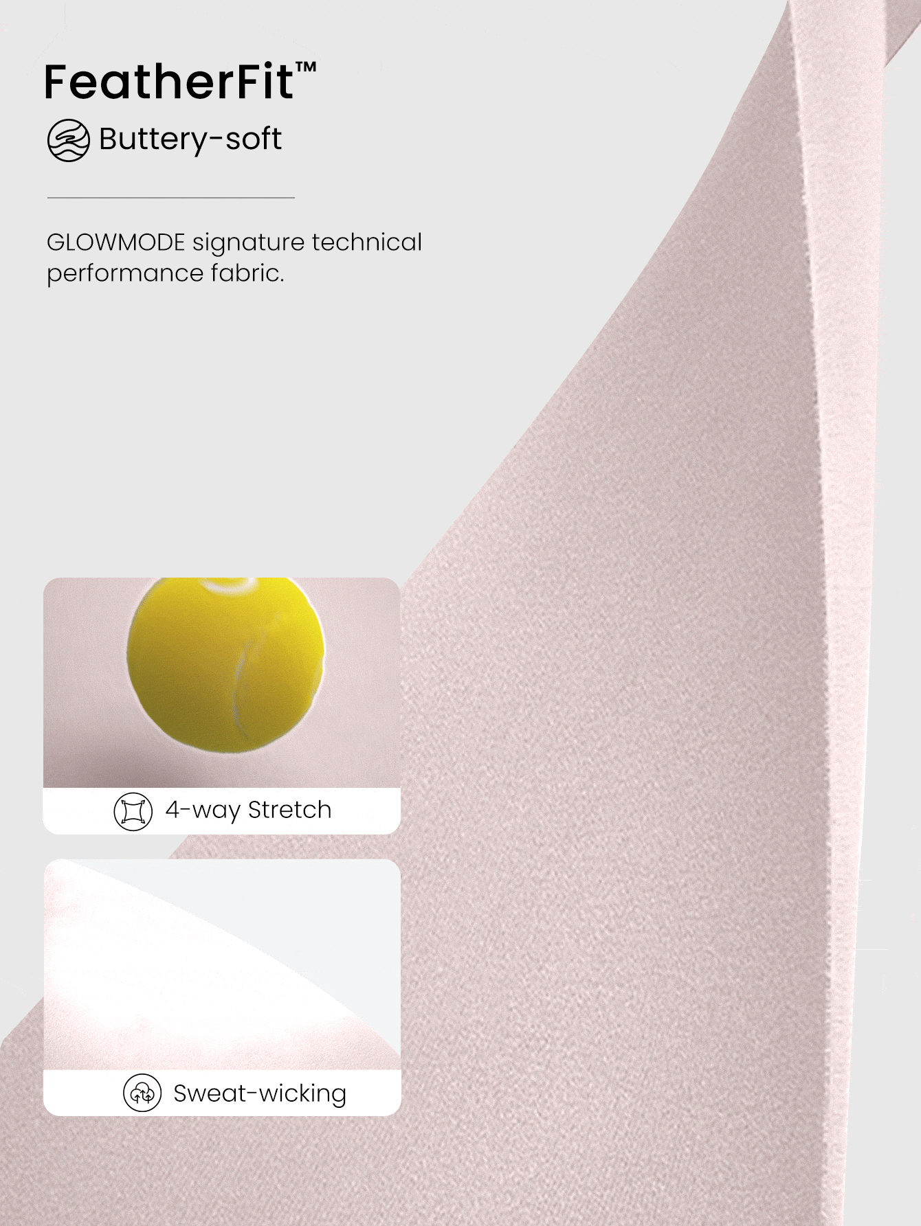 GLOWMODE FeatherFit™長型肩帶運動內衣，輕支撐瑜伽工作室健身房日常使用 - 淺粉色 - 查看 5