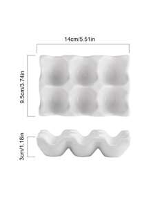 Cirelle 1 pieza Bandeja de cerámica con 6 cavidades, rejilla para huevos, organizador de huevos de cerámica, caja de almacenamiento, estante decorativo, vajilla, apto para refrigeradores, encimeras, exhibición en cocinas