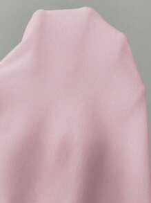 BamGleam 褶皱交叉领优雅女士连衣裙长款女士服装 - 藕粉色 - 查看 8