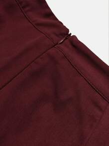 Sweetra 美国设计感高腰开衩A字裙女裙Y2K新年款 - 紅色 - 查看 5