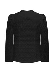 SHEIN Unity Plus Size Women's Double-Breasted Puff Sleeve Elegant Blazer Graduation,Back To School,Teacher Outfits For Women Fall Cloth For Women Autumn - Black - View 2