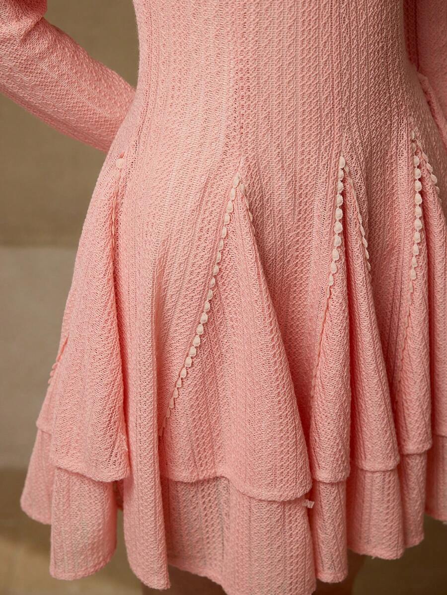 MOTF PREMIUM RUFFLE ZIPPER DRESS - Pink - View 2