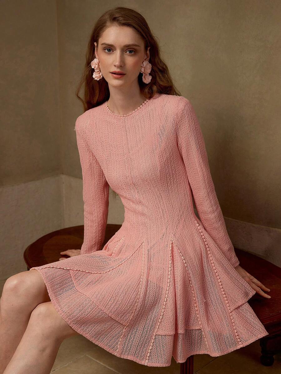 MOTF PREMIUM RUFFLE ZIPPER DRESS - Pink - View 1