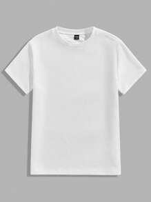 Manfinity VCAY 2 件装男士休闲提花罗纹纯色修身短袖 T 恤 - 彩色 - 查看 4