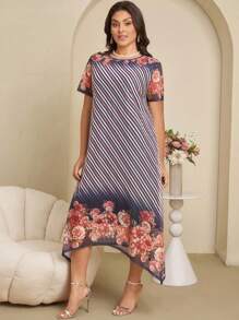 EMERY ROSE Đầm thanh lịch đơn giản tay ngắn cỡ lớn, phù hợp cho mùa hè - Nhiều màu - Xem 2