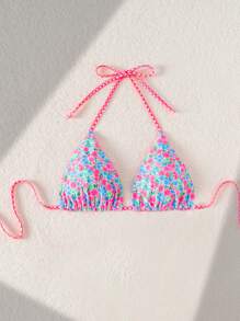 Swim Mod Women's Cute Print Halter Open Back Beach Holiday Tank Top For Summer Beach Vacation - Multicolor - View 4