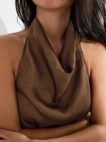 Maija Áo sơ mi cổ yếm màu cà phê rộng rãi thời trang và giản dị, phong cách mới xuân/hè 2025, thoải mái cho lễ hội âm nhạc, bãi biển, kỳ nghỉ, thường ngày, trang phục nghỉ dưỡng lãng mạn ở đô thị, thích hợp cho đi chơi, tiệc tùng, khách dự tiệc cưới, trang phục công sở giản dị sang trọng cổ điển, người đi làm ở đô thị cao cấp giản dị, tổng biên tập cùng phong cách, tiệc nghỉ dưỡng xã hội ở đô thị, quyến rũ lãng mạn, thời trang, đa năng; thích hợp cho kỳ nghỉ hè - Màu nâu  Mocha - Xem 7