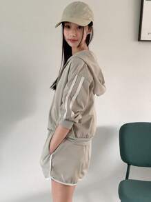 DAZY 2pcs/Set Tween Girls Fall Clothes Hoodie - Beige - View 2