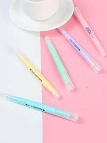 SHEIN 1/2/3Set 6 Colors Highlighter Pens Double Head Fluorescent Marker Pens Color Jelly Type Marking Pen Set For Office & School Supplies Back To School