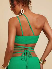 Travachic 2pcs Women Solid Color Cross Tie Blouse & Skirt Set,Vacation Outfits Woman,Sundresses For Vacation,Beach Vacation Outfits,Tropical Vacation Woman Clothes,Summer Outfits For Women,Sundress,Everyday,Backless,Women,Suitable For Party, Date, Afternoon Tea, Summer Outfit, Beach Vacation, Music Festival,Boho Chic,Green 2pcs - Green - View 7