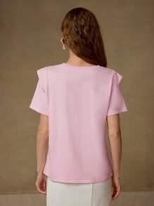 MOTF PREMIUM EMBROIDERY FAUX PEARL T-SHIRT