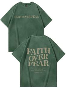 Manfinity EMRG Men's Casual Minimalist Slogan Print Short Sleeve T-Shirt