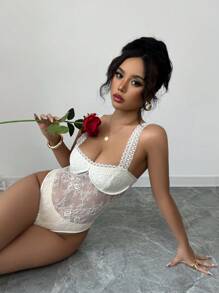 Chiquease Canotta elegante e minimalista, sexy, con scollo a V, con spalline a spaghetti, colletto in pizzo, inserti in pizzo, stile spazioso, per primavera/estate