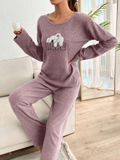 RueChic Schattige Lazy Koala Geborduurde PJ Set view 5