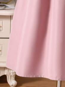 Tween Girls Embroidered Elegant Mock Layered Dress - Pink - View 5