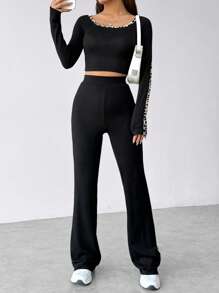 Flirla Women's Leopard Print Patchwork Long Sleeve Slim Fit Jumpsuit Fall Cloth For Women