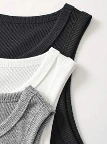 Manfinity Dauomo Men's Plain Color Tank Top, Simple & Fashionable, Suitable For Summer