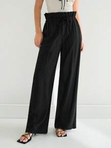 Maija 2025 Spring/Summer New Arrival Casual High-Waisted Pleated Black Comfortable Women's Pants, Suitable For Music Festivals, Beach Trips, Everyday Casual, Romantic City Vacation, Suitable For Outings, Gatherings, Weddings, Guests, Vintage Style, Graduation Season