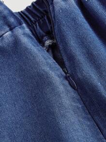 SHEIN MOD MOD Plus Size Women Elastic Waist Casual Blue Denim Maxi Skirt,Summer For Women,Business Casual Woman,Skirts,Elegant Skirts For Women,Cowgirl For Women,Rave Festival,Concert Women,Festival For Women,Cruise Attire Women,Cute Skirts Tops,Old Money Style Women,Country Concert,Country Women,Going Out,Airport For Women