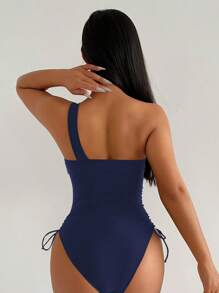 SHEIN Swim 1pc Summer Beach Outfit For Women - Navy Blue - View 2