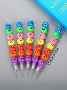 SHEIN Creative 7-Segment Candied Haws Expression Face Pencil Student Free Sharpening Pencil Random 1 Valentine's Day, Chinese Valentine's Day, Wedding, Birthday, Pen Holder, Office Supplies Back To School, Pencil