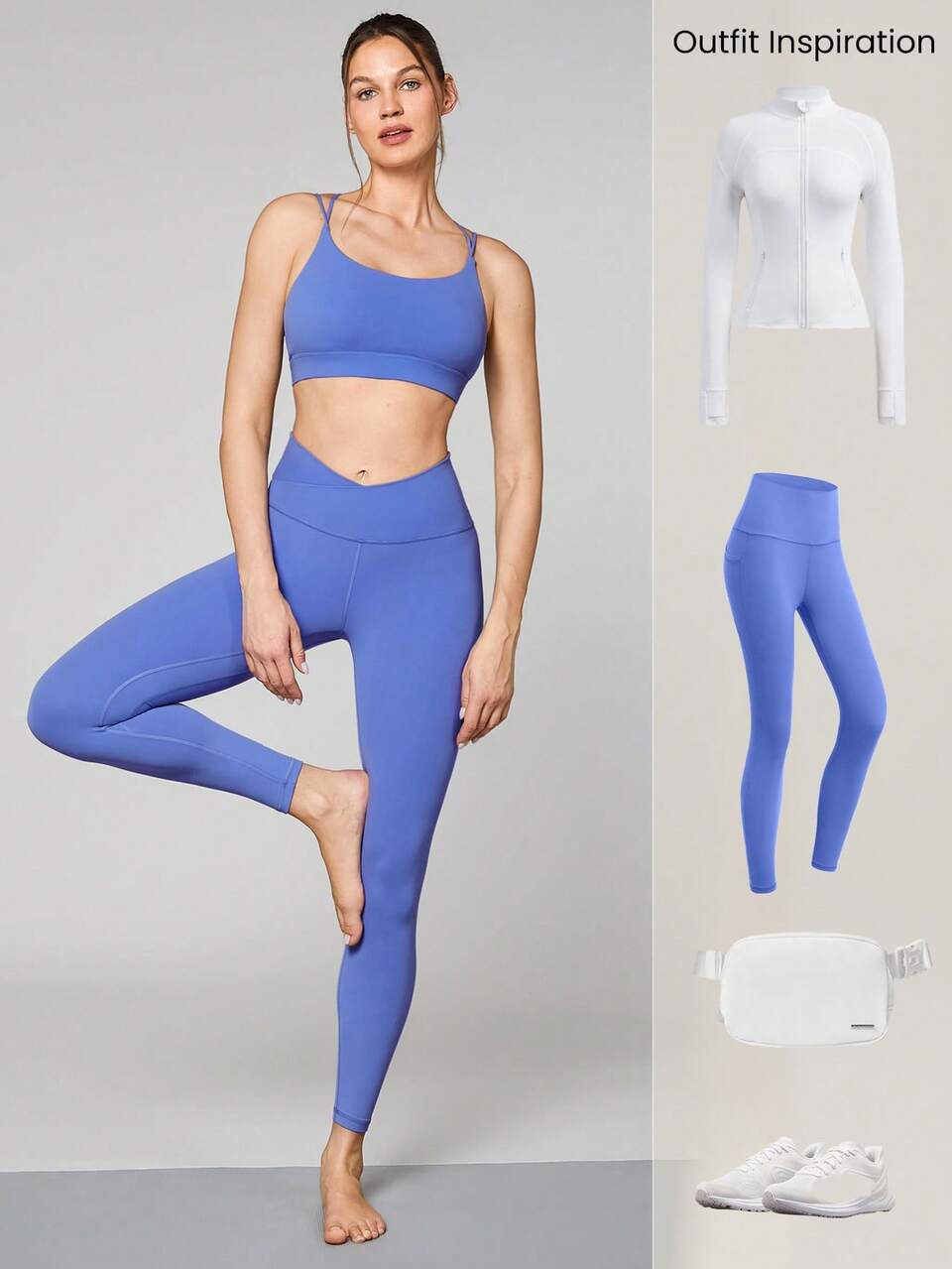 FeatherFit™ Strappy Back Sports Bra Tank Top Low Impact Yoga Pilates Daily Spring Summer