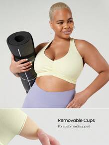 GLOWMODE Sujetador Deportivo Featherfit™ Con Diseño Arrugado Y Espalda De Nadadora