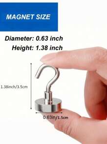 磁性挂钩，25 磅（约 11 千克）重型磁铁挂钩，适用于厨房、家庭、游轮、工作场所、办公室和车库，超强磁铁带挂钩，用于悬挂，金属磁性烧烤挂钩磁性挂钩，适用于冰箱、工具箱、储物柜 - 銀色 - 查看 4