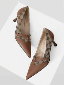 MOTF PREMIUM BROWN POINTED TOE ELEGANT HIGH HEEL PUMPS FOR OFFICE LADIES, CLASSIC STRAP WOMEN DRESS SHOES - Brown - View 10