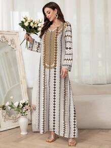 Al Najma Women's Simple Stylish Arabic Style Dress, Suitable For Summer,Modest