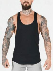 Manfinity Dauomo Men's Casual Letter Printed Sleeveless Tank Top, Summer