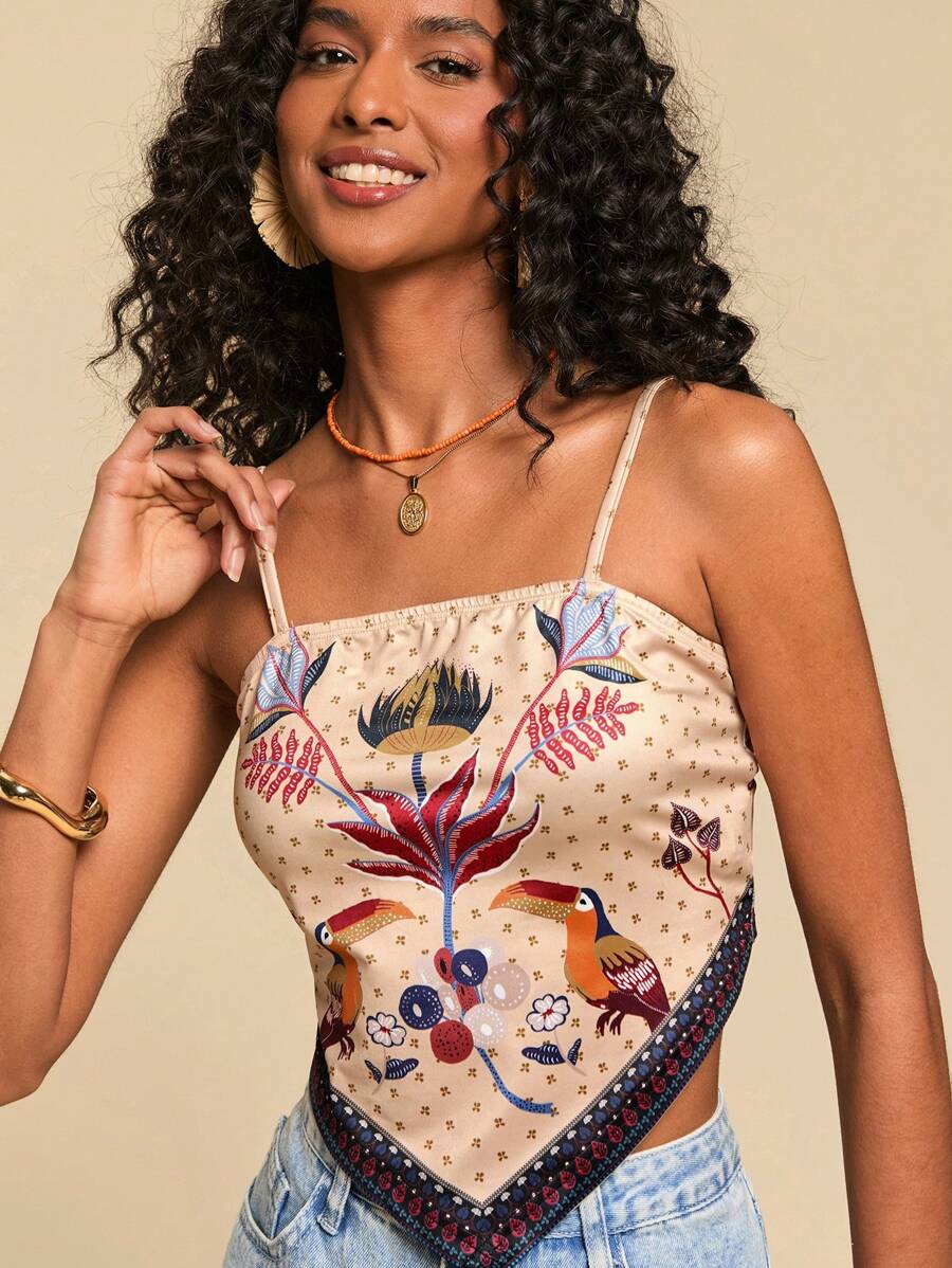 Travachic 夏季女式针织不对称下摆吊带背心 - 彩色 - 查看 1