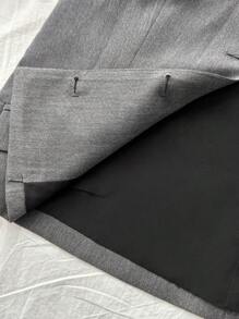 SHEIN EZwear Old Money Elegant Blouses For Women Grey Woven One Shoulder Women's Suit Vest - Grey - View 6