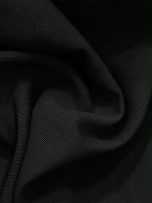 SHEIN Clasi Pantalones anchos sueltos de talla grande con rayas y botones para mujer - Negro - Ver 4