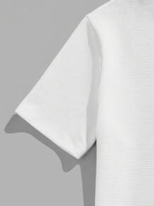 Manfinity VCAY 2 件装男士休闲提花罗纹纯色修身短袖 T 恤 - 彩色 - 查看 6