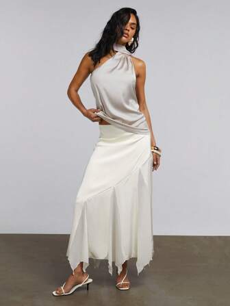 Athîral 女士纯色简约时尚裙子，适合夏季