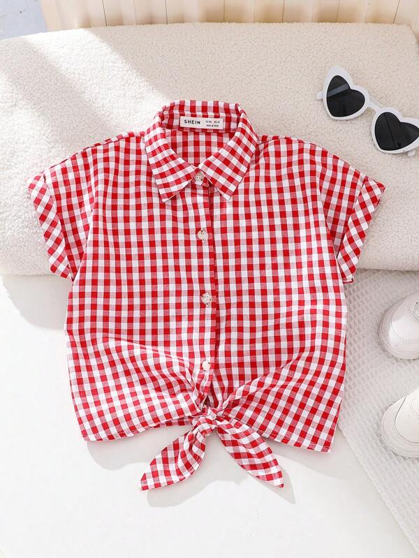 Camicia casual a righe intrecciata per ragazza giovane