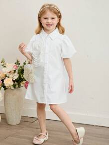 SHEIN 年轻女孩纯色梭织紧身连衣裙