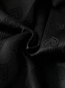 SHEIN Ramadan Meisjes Kinderen Elegante Lichtblauwe Hart Jacquard Stof Kraag Mouwloos Gerimpelde Taille A-lijn Jurk Met Bijpassende Diagonale Crossbody Tas, Geschikt Voor Bescheiden Zomerkleding Voor Sierlijke Meisjes