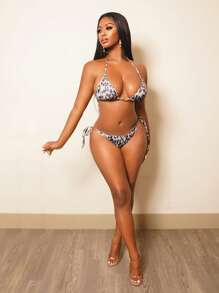 BamGleam 2-częściowy damski teksturowany, elegancki zestaw bikini, strój kąpielowy