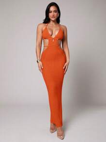 Silquee Vestido de mujer negro de longitud media para las temporadas de primavera y verano, sexy con escote en V profundo y abertura lateral, confeccionado en ganchillo con detalle hueco, ideal para cubrir la playa o la piscina
