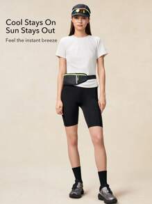 OutZeal 女式清凉防晒侧抽绳褶饰短袖T恤运动上衣徒步T恤 - 白色 - 查看 2