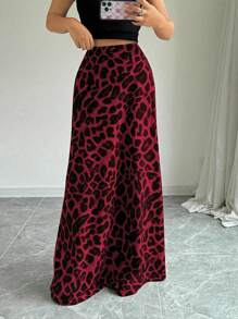 RosyDaze 女士豹纹休闲长裙女士裙子