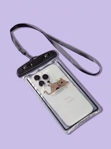 SCOOBY-DOO X SHEIN Cartoon Puppy Print Waterproof Travel Phone Bag - Black - View 2