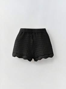 Maija Kids Maija Kids Bộ 2 món/bộ áo không tay và quần short lưới thoáng khí dễ thương cho bé gái đi nghỉ mát, thích hợp mặc ngoài trời và ở nhà, mùa xuân/hè - màu đen - Xem 5