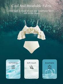 MOTF PREMIUM STEREO FLORAL RUFFLE BIKINI SET FOR SUMMER BEACH VACATION